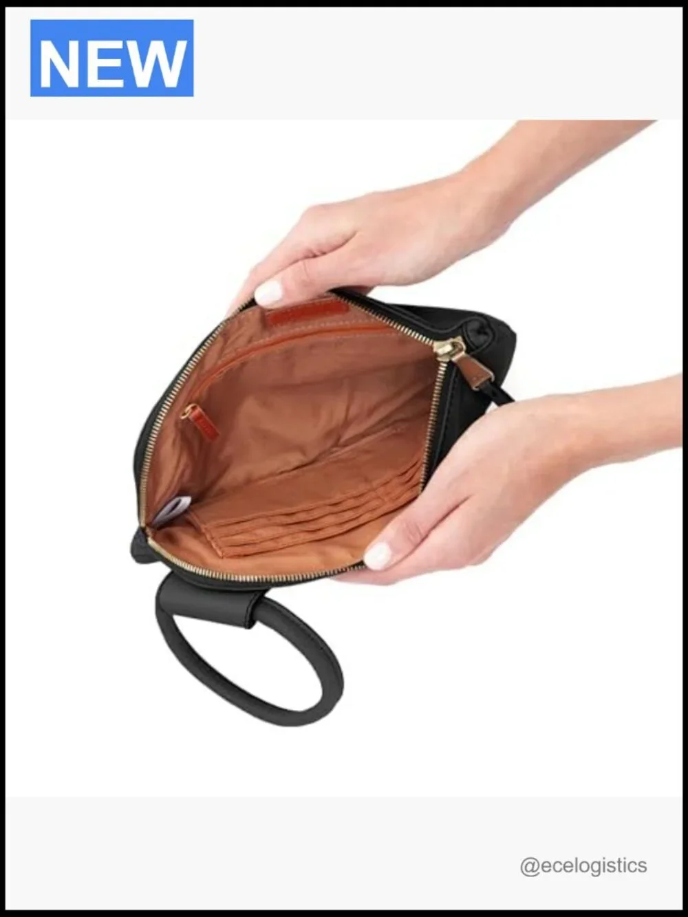 Leather Wristlet Clutch Purse with Card Slots